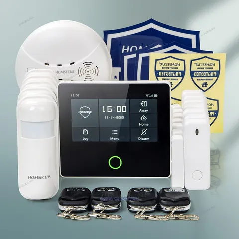 HOMSECUR Wireless WIFI 4G 2G SMS Autodial Home Security 4.3" Alarm System