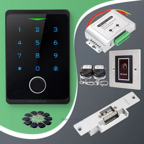 HOMSECUR Weatherproof IP66 APP WIFI Fingerprint PIN Access Control Touch Keypad