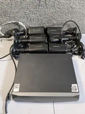 OOSSXX PoE NVR Security Camera System 8CH With 6 Bullet Cameras Cables Lot