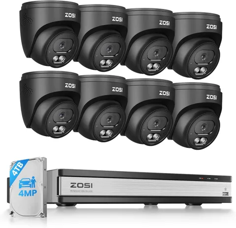 ZOSI C220 16CH 4K PoE Home Security Smart AI Human Detection Camera System 4TB