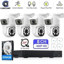 CAMCAMP POE CCTV 4MP IR Security Camera System 4K NVR Home Surveillance Outdoor