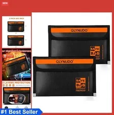 Fireproof Money Bag 2 Pack 8x5 Inch Waterproof Document Pouch for Travel Cruise