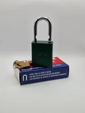 American Lock A1105GRN Green Solid Aluminum Safety Padlock LOTO w/ 2 Keys NIB