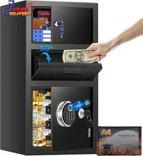 5.8 Cuft Biometric Depository Drop Safe for Business Heavy Duty Safe Box with Qu