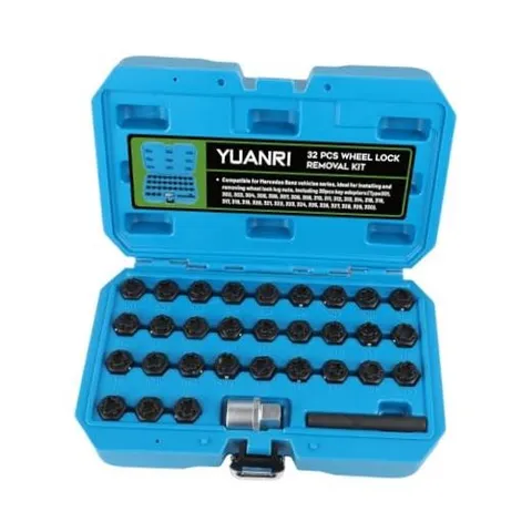 32 PCS Wheel Lock Key Set Compatible with Mercedes Benz, CR-Mo Wheel Lock