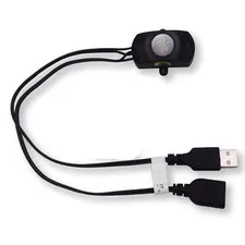 USB 5V DC12-24V 2A PIR Motion Activated Mini Body Without Light Sensor, black