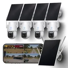Solar Powered Security Camera System 4G Off-Grid 2K Home NVR Single SIM Kit