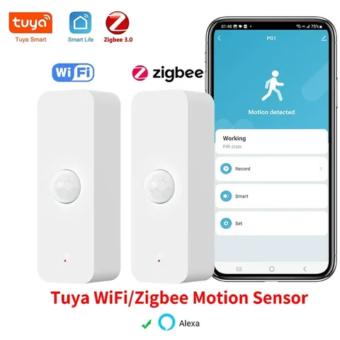 Tuya WiFi Zigbee PIR Motion Sensor Smart Home Human Body Infrared Detector 