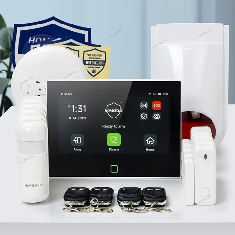 HOMSECUR Wireless WIFI 4G 2G LCD Home 7" Alarm System Touch Screen