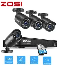 ZOSI 5MP H.265+ 8CH PoE NVR Recorder Bullet IP Outdoor Camera system 1TB HDD 
