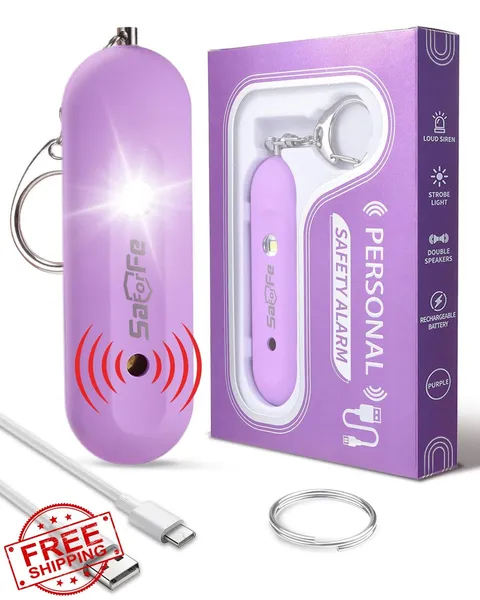Personal Safety Alarm 140dB Loud Siren Keychain Women