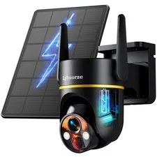 Lybuorz 5G/2.4GHz WiFi Solar Outdoor Wireless Security Camera, 4MP PTZ Camera...