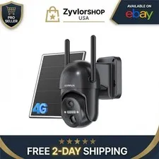 SEHMUA 4G LTE Solar Security Camera Wireless Outdoor 2K Night Vision