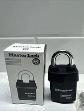 Master Lock Company 6521WO Shrouded Padlock  Black Laminated Steel