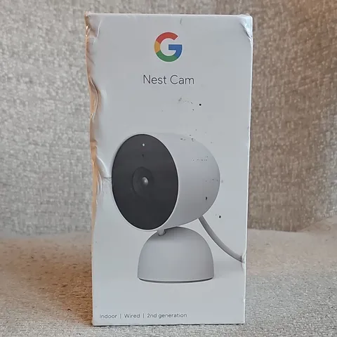Google Nest Cam Indoor Wired 2nd Gen 1080p HDR Night Vision Wi-Fi White