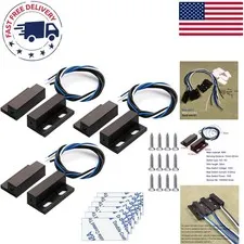 Black Door Contact Reed Switch - 3 Sets for Enhanced Security Systems