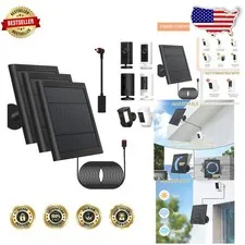 Solar Panel 3-Pack for Ring Spotlight/Stick Up Cams - Weatherproof