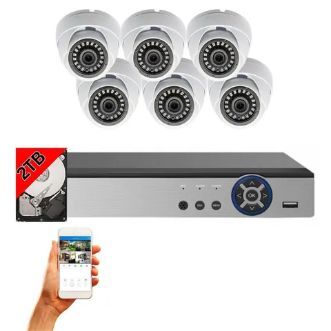 Evertech 8 Channel 6 Camera Surveillance Security System 2 CCTV 2TB HDD