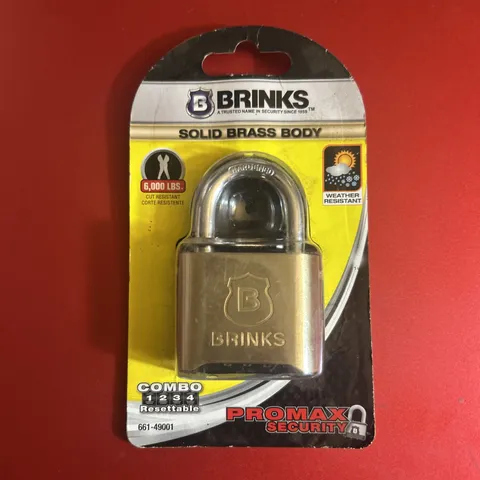New Brinks Solid Brass 50mm Resettable Combination Padlock with 1in Shackle