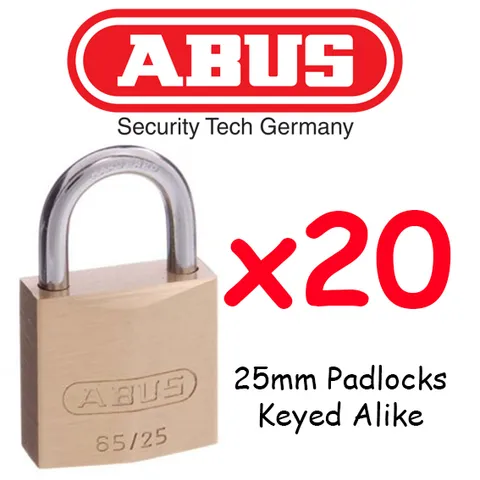  Padlocks ABUS Brass 25mm x20  BULK LOT Keyed Alike High quality + 40 Keys
