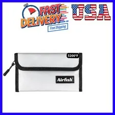 Fireproof Money Bag, 5 x 8 inches Fireproof Wallet, Waterproof Cash Bag with ...