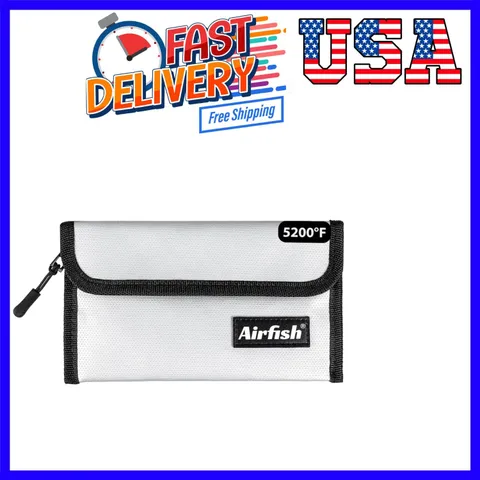 Fireproof Money Bag, 5 x 8 inches Fireproof Wallet, Waterproof Cash Bag with ...