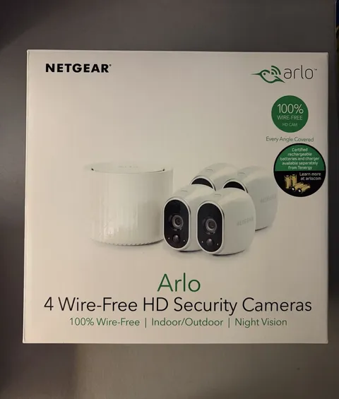 ARLO VMS3430 (4) Wire-Free HD Cameras Indoor/Outdoor/Night Vision NEW- Open Box