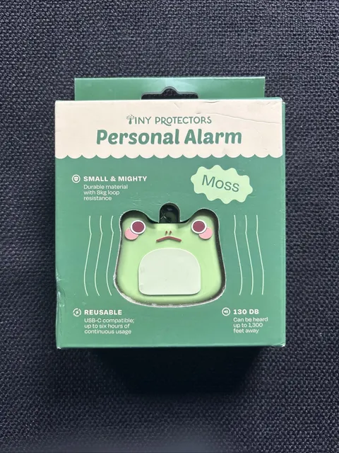 Tiny Protectors Personal Alarm Moss the Frog With USB-C Charger New in Box