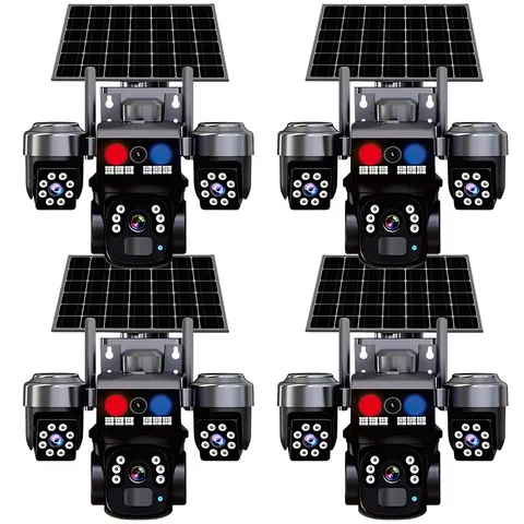 4PCS Camara De Seguridad Solar Inalambricas Para Exterior Con Vision Nocturna HD