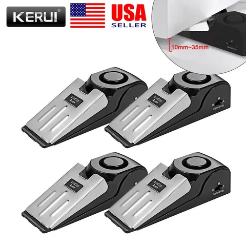 4PCS Door Stop Alarm Wireless Door Stopper Alert for Home Travel Security Safe