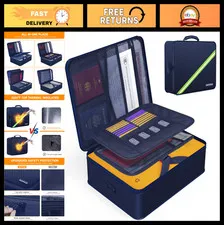 Fireproof Document Box with Lock - 5200℉, Water Resistant, Safe Storage Organize