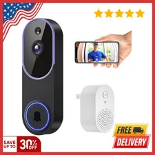 WiFi Ring Doorbell 1080P HD Security Camera Wireless Door Bell Camera With Chime