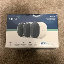Arlo Pro 4 Spotlight 3-Cam Kit 2K Wire-Free Wi-Fi Night Vision Indoor/Outdoor