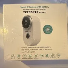 Zeeporte 1080P WiFi Wire-Free Battery IP Camera PIR Night Vision 2-Way