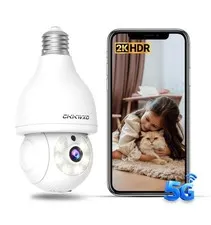 2K HD Wireless Light Bulb Security Camera 2.4/5GHz WiFi 2-Way Audio Full Color N