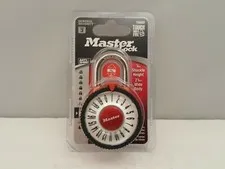 Master Lock Wide Magnification Combination Dial Padlock | Red | Level 3 | 1588D