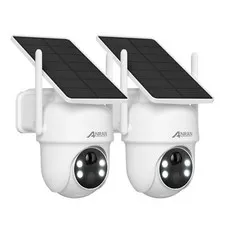 ANRAN Security Camera Outdoor Solar Battery Powered Wireless WiFi 360° PTZ Audio
