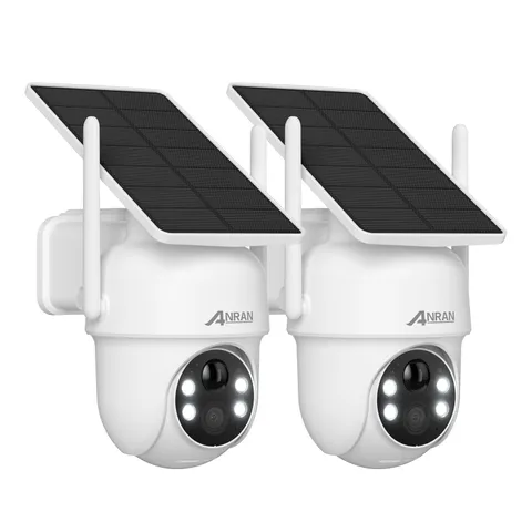 ANRAN Security Camera Outdoor Solar Battery Powered Wireless WiFi 360° PTZ Audio