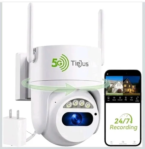 5G/2.4G Security Camera Outdoor, 3MP Wired Cameras 24/7 Recording, Plug-in Power