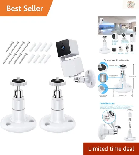 Durable Dual Pack Wall Mount for Wyze Cam & Other Cameras - Adjustable Angle
