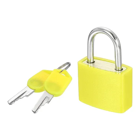 Padlock with Keys Shackle Waterproof Keyed Locks Yellow