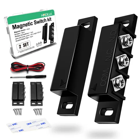 2 Sets Magnetic Reed Switch NO/NC, Wired Door Window Contact Sensor | Surface-Mo