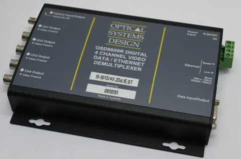 OSD8600R digital 4 channel video data ethernet demultiplexer