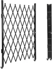 Garvee Single Folding Security Door Steel Accordion Gate 360° Rolling Wheel