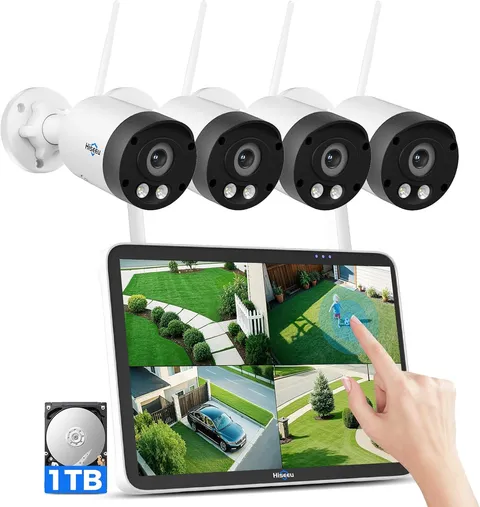 8MP Wireless Security Camera System with Touch Screen NVR & Night Vision