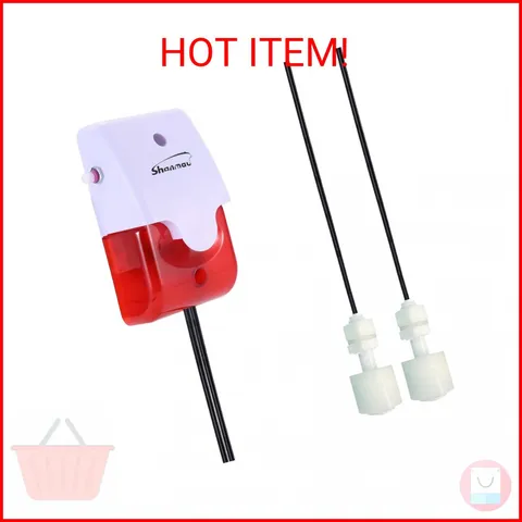 High / Low Water Level Sensor Detector Alarm 120 dB Red Strobe Siren, Adjustable