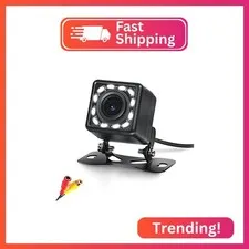 NHOPEEW Car Rear View Camera Waterproof 12 LED Backup Camera 170° Wide Angle Nig