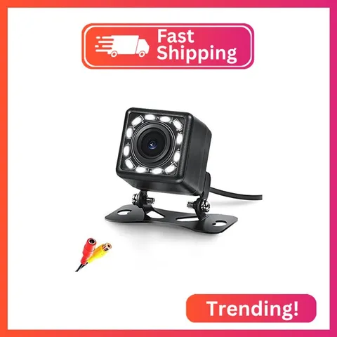 NHOPEEW Car Rear View Camera Waterproof 12 LED Backup Camera 170° Wide Angle Nig
