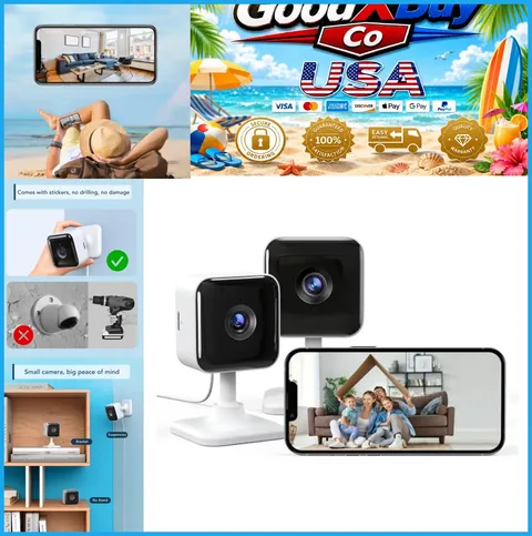Indoor Security Camera 2 Pack 1080P WiFi Motion Detection Night Vision Two Way
