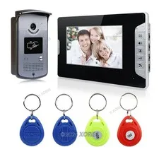 7" Color Video Door Phone Doorbell Home Intercom Entry Keyfobs Unlock 1-In 1-Out